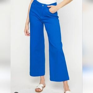 ENTRO my‎ story wide leg pants in royal Size Large